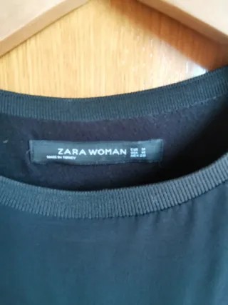 Blusa negra transparente Zara