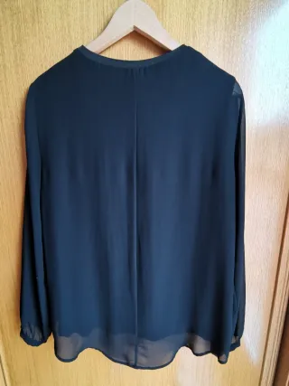 Blusa negra transparente Zara
