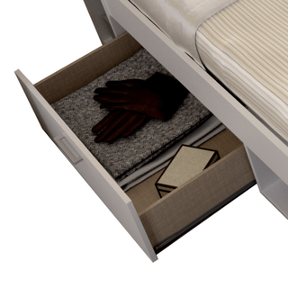 Cama Compacta 150x190 con Cabecero Estantería