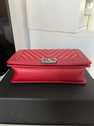 Bolso Chanel Boy Mediano Rojo
