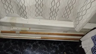 Literas de madera blancas con cajón