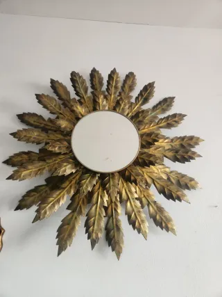 Espejo, lampara Sol Decorativo Dorado