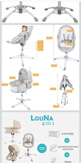 Cuna balancín eléctrico gris