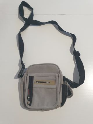 bolso bandolera de hombre gris 18x15cm