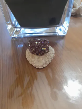 Anello di mezzi cristalli fatto a mano taglia unic