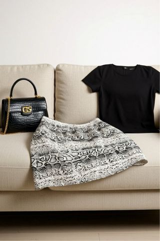 Minigonna grigia e nera taglia S serpente