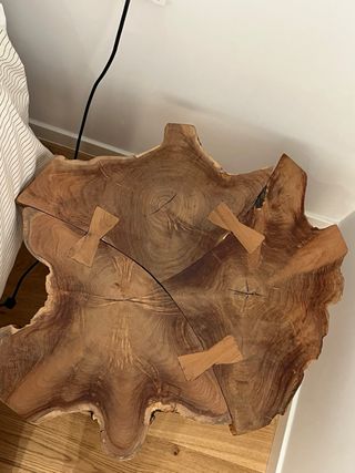 Mesita Auxiliar Madera Rústica Zara Home Nueva