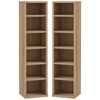 2 Estanterías para CD o DVD con 12 Compartimentos