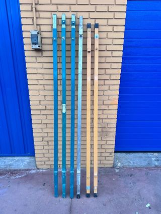 Seis reglas telescopicas de albañileria