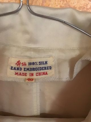 Pigiama donna pura seta ricamo a mano Vintage