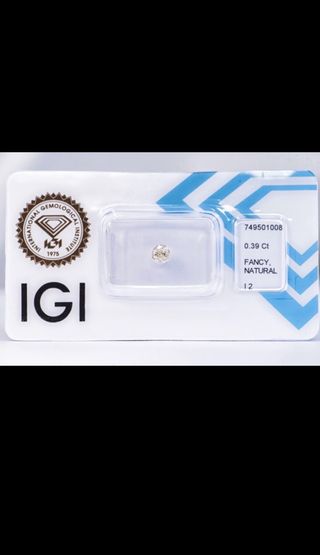 Diamante natural Fancy color redondo 0.39 ct IGI