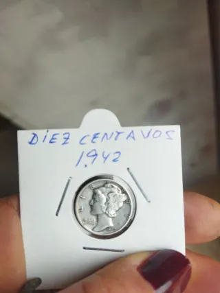 Moneda 10 Centavos Plata 1942