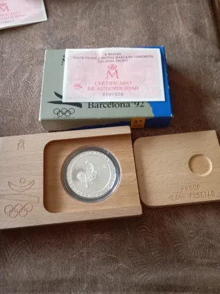 Moneda Plata 2000 Pesetas Barcelona 92