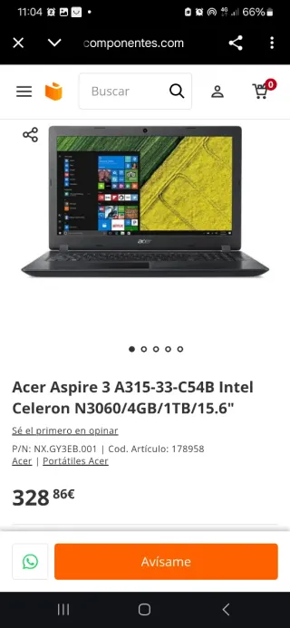 URGE VENTA! Portátil Acer Negro