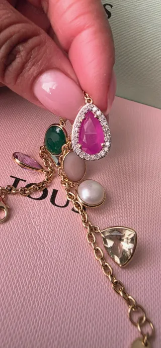 Pulsera Tous Oro con Gemas Multicolor