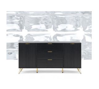 Aparador Negro con Patas Doradas