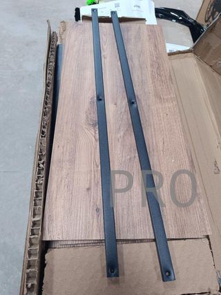 Librería de 4 niveles madera oscura con marco