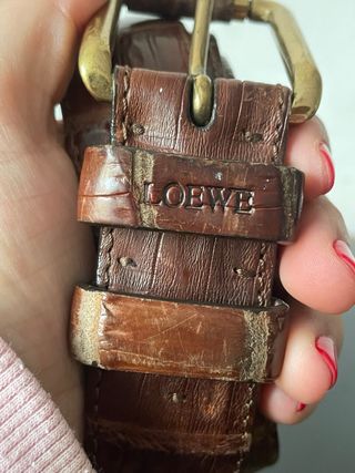 Cinturón loewe marrón de cuero y piel