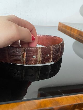 Cinturón loewe marrón de cuero y piel