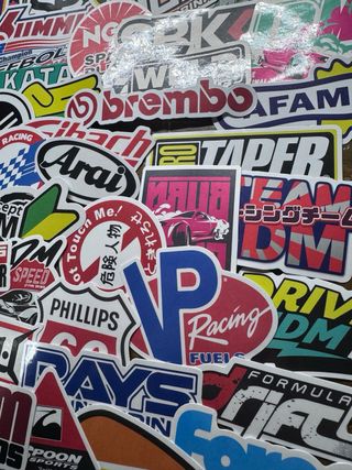 114 Pegatinas Racing Coches Motos Casco