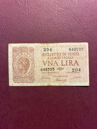 Billete 1 Lira Italia 1944 MBC