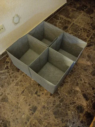 Cajoneras de tela grises (4 unidades)