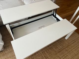 Mesa de centro salón elevable Ikea blanca