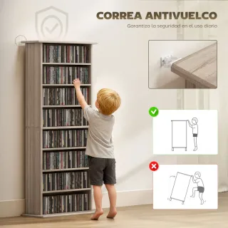 Estantería CDs/DVDs 8 Compartimentos