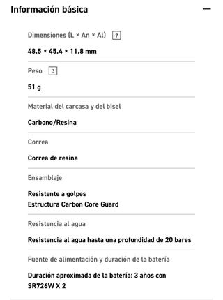 Reloj casio carbon core guard