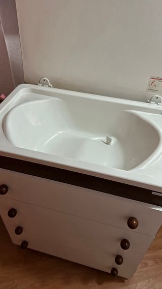 Mueble cambiador bebe con bañera, 4 cajones