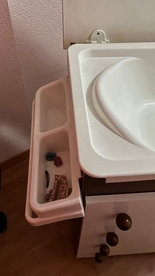 Mueble cambiador bebe con bañera, 4 cajones