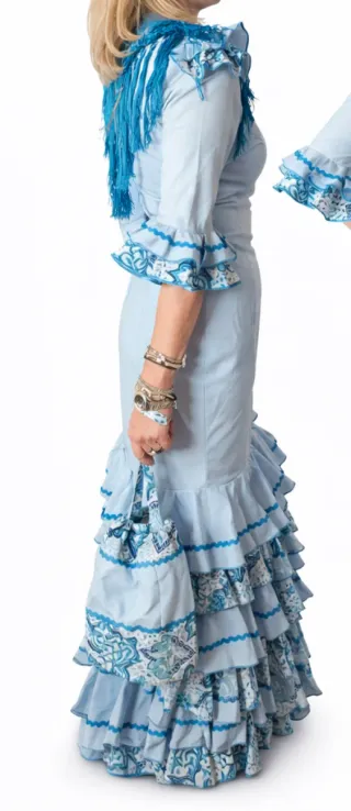 Traje de flamenca hecho a mano + bolso + peineta
