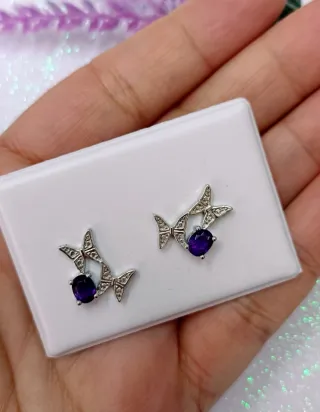 Pendientes Mariposa Amatista