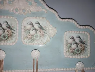 Perchero Vintage Pájaros y Flores