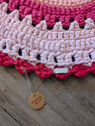 Alfombra artesanal de trapillo de algodon