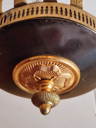 Lámpara de techo vintage de metal y cristal