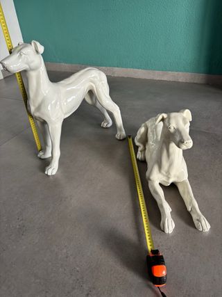 Set 2 Perros Resina Blancos