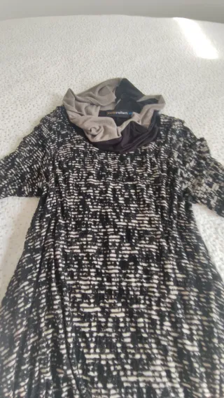 Vestido de invierno negro y gris talla única