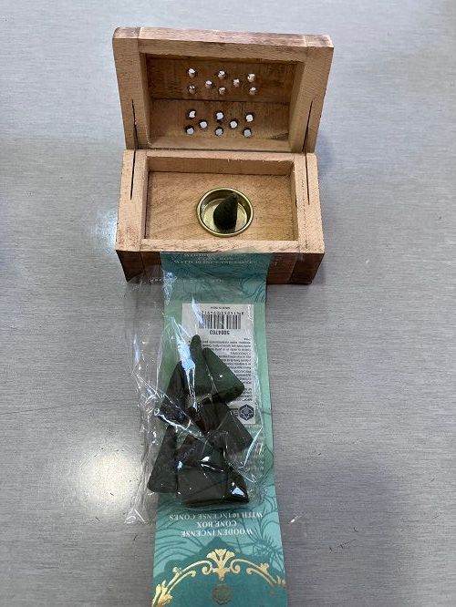 Caja Madera Porta Conos Incienso Jazmín Nueva