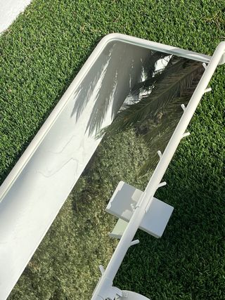 Espejo tocador blanco con ganchos