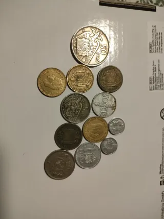 12 monedas peseta época franco y juan carlos