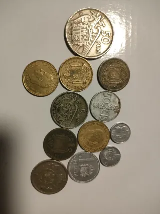 12 monedas peseta época franco y juan carlos