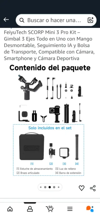 Gimbal 3 ejes Scorp kit mini 3 pro