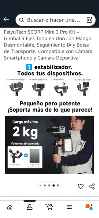 Gimbal 3 ejes Scorp kit mini 3 pro