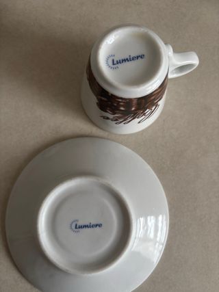 Juego de 6 tazas de café con sus platos