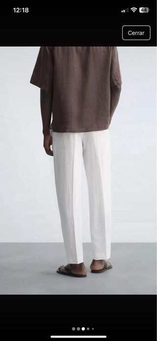 Pantalón Zara 100% Lino Blanco