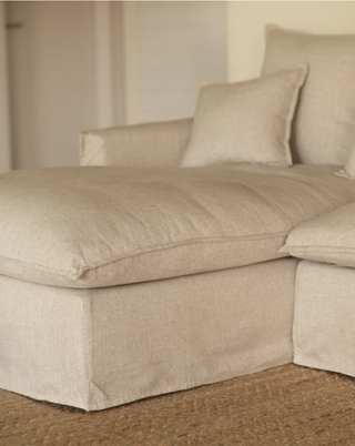 Sofá Cheeselong Tela Lino Beige