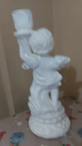 Juego 2 Candelabros Querubín Blanco