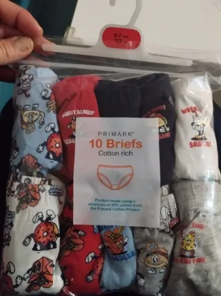10 Calzoncillos Primark Talla 122 (6-7 años)