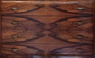 Cassettiera vintage anni '40 in palissandro